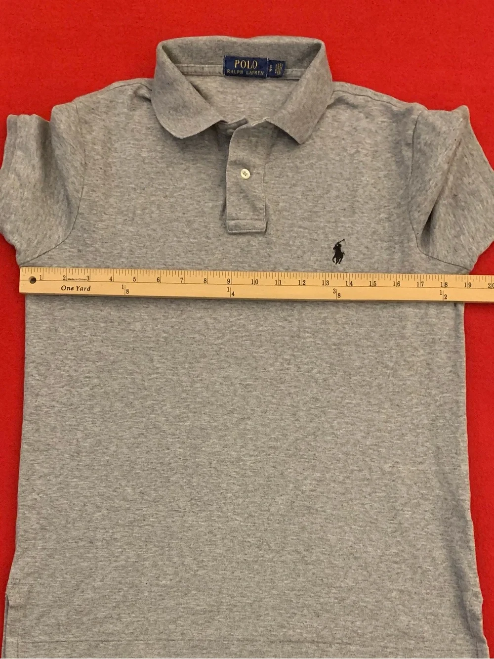 RL POLO SS All Cotton 2 Button Grey Polo